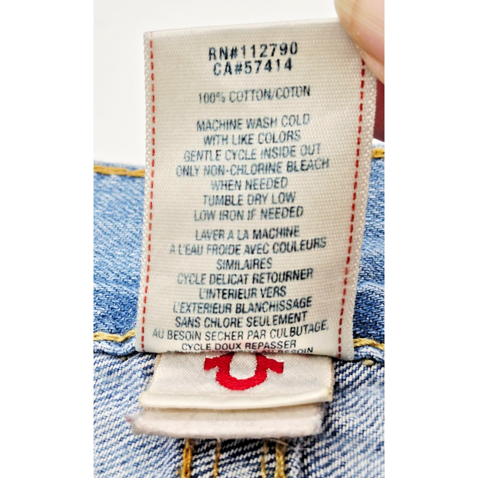 VTG True Religion Jeans Ricky Distressed Size 34 Waist x 32 Inseam Straight Leg thumbnail 14