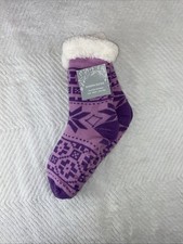 Sherpa Socks One Size Lined Slipper Purple