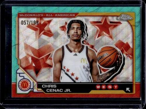 2025 Topps Chrome McDonald's Chris Cenac Jr. Aqua Wave Refractor #/199