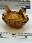Vintage Degenhart Glass Nesting Hen on Nest HON miniature Y36