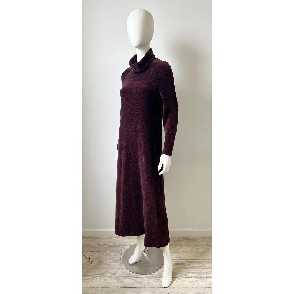 1990s Dress / 90s Marimekko Velour Turtleneck Dress / Small - Image 4 of 4