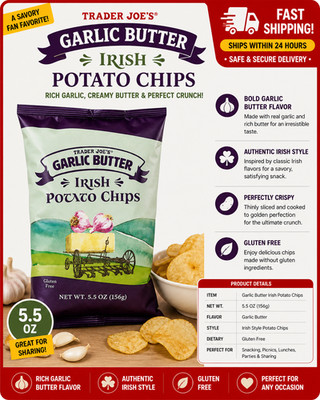 Trader Joe's Garlic Butter Irish Potato Chips 5.5oz