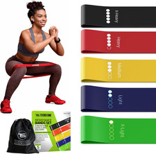 Techstone Resistance Bands Set for Men and Women, Pack of 5 Different Levels Ela