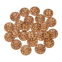 50X 2-Loch Holz KnöPfe 30Mm Rund Braun FüR DIY Kleidung Deko