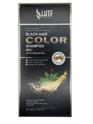Lutf Lifestyle Black Hair Color Shampoo 3-In-1 With Argan Oil For Men & Women