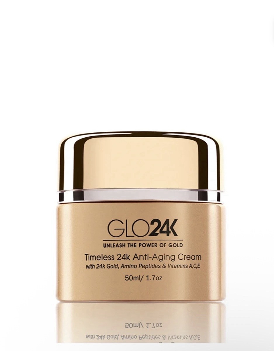 NIB GLO24K Timeless Anti-Aging Cream w 24k Gold, Peptides, and Vitamin A, C, E