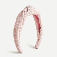 J. Crew Pink Knot Tweed Headband