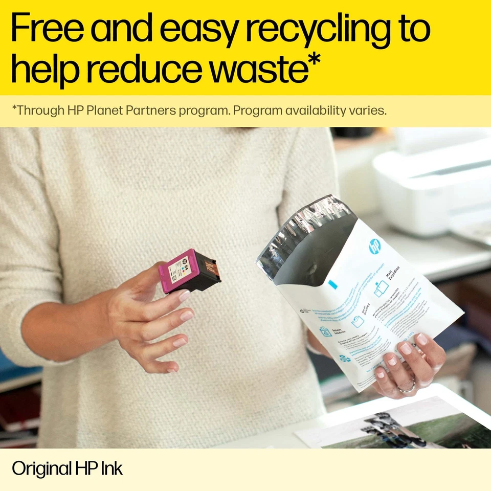 Paquete de 2 cartuchos de tinta originales HP 63 negros/tricolores, ~170 páginas, L0R46AN#140 Foto 3 de 4