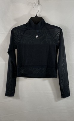Nike Women's Kobe Mamba Mentality Black Mesh Mock Neck Long Sleeve Top NWT Sz S