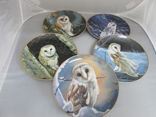 x5 Danbury Mint Barn Owl Plates By Pollyanna Pickering 