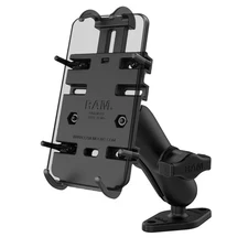RAM Dual Diamond Base Drill Down 1" Ball Mount with Quick-Grip Phone Holder