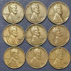Lincoln Cents. Lot Of 9. 1940, 41, 42 P, D, S. Avg Circulated. Nice Starter Set