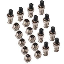 GX12 4Pin Aviation Plug Socket Male Female Connector Panel Metal 10 Set
