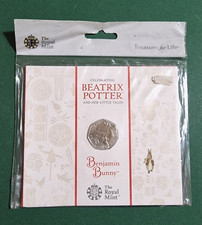 Royal Mint 2017 Beatrix Potter BENJAMIN BUNNY 50p Coin Pack - BUNC/BU Sealed