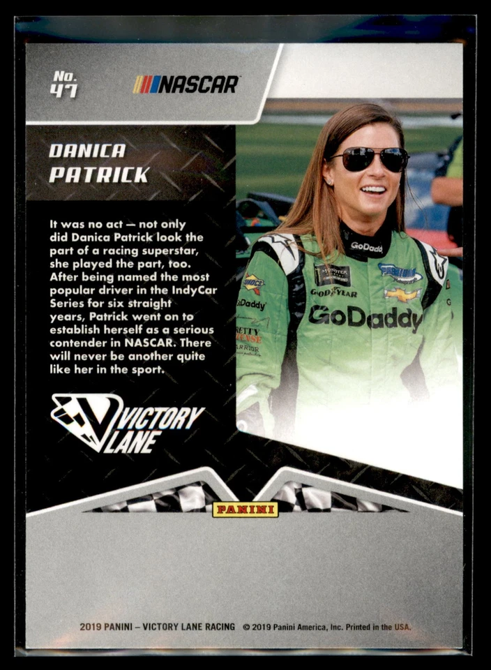 2019 Panini Victory Lane Racing NASCAR Base Set #47 Danica Patrick - Image 2 of 2