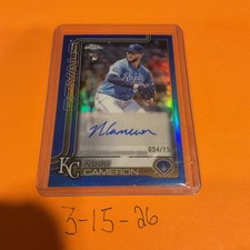 Topps Chrome Update Noah Cameron Rookie Auto Blue Refractor #AC-NC /150 Royals