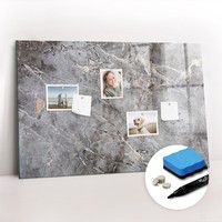 Glas Magnettafel Mit Marker Schwamm 5 Magneten FüR Kinder Marmormuster 90X60 Cm