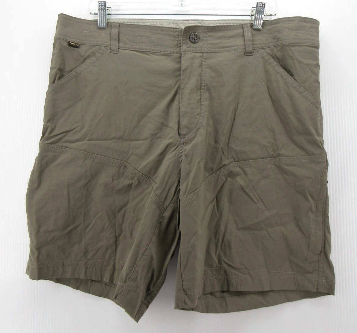 Kuhl Shorts Men 38 Gray Taupe Cargo Performance Hiking Outdoor 8” Inseam Nylon