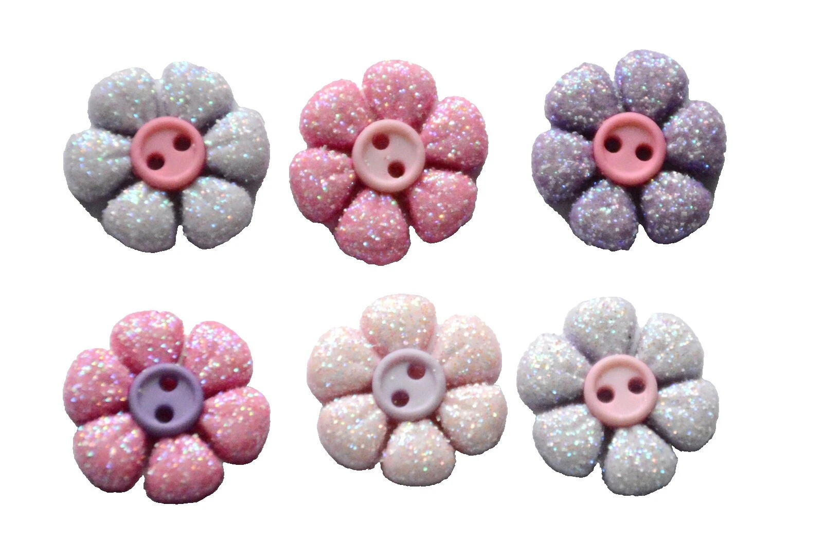 Nylon Flower Cardmaking & Scrapbooking Buttons