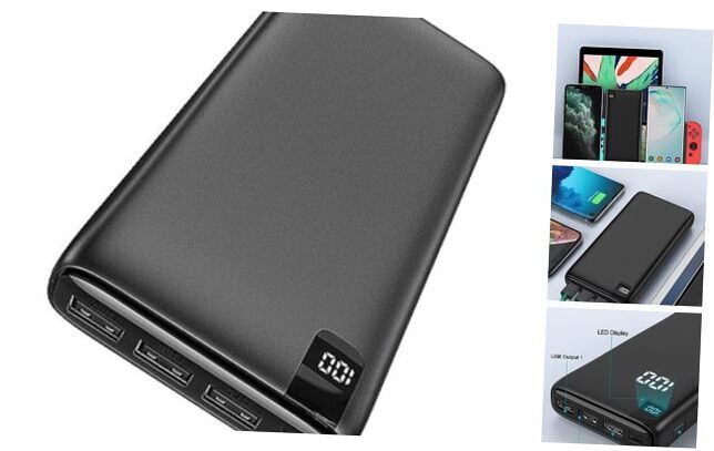 Power Bank 26800mAh Portable Charger, High Capacity Phone Charger Black