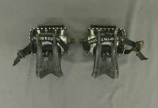 Vintage VP-456 Black Metal Mountain Bike Platform Pedals w/Christophe Cages LOOK