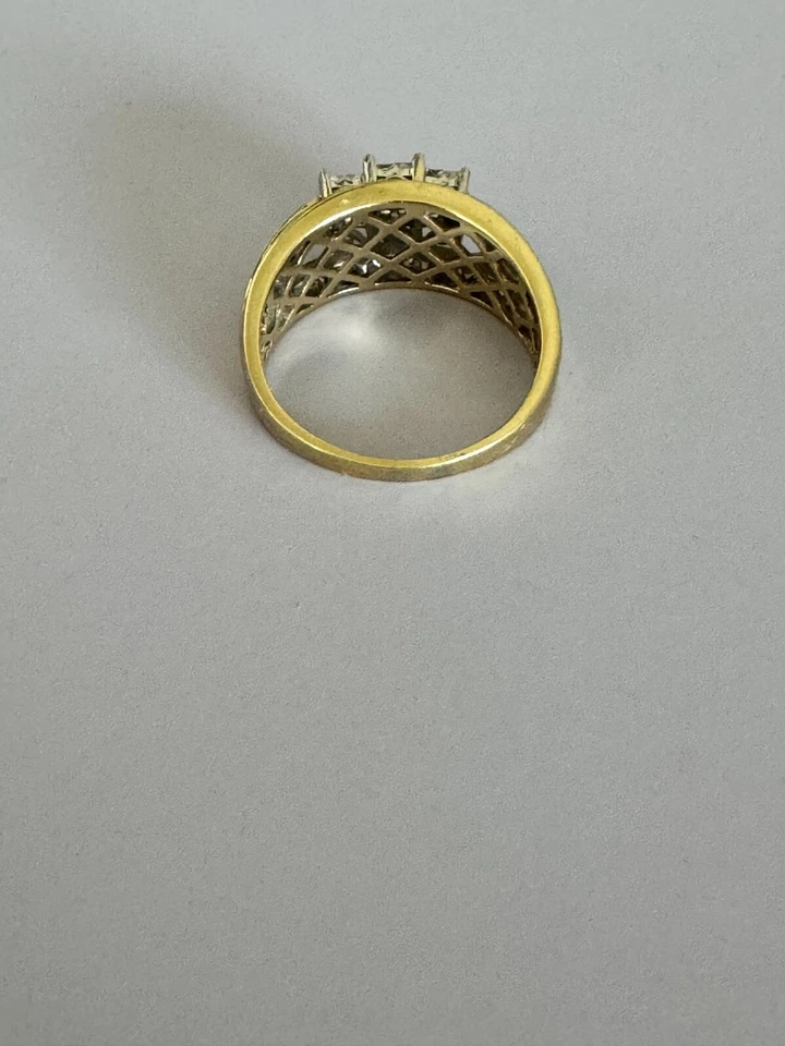 1970s 14k Yellow Gold 2.56 CT Diamond Cluster Ring - Size 8.25 - Image 4 of 4