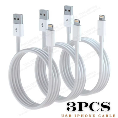3 Pack Fast Charger Sync USB cable For iPhone 6 7 8 X XS XR 11 12 13 14 Pro iPad