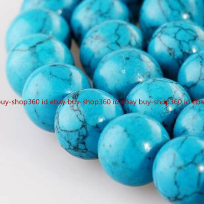 100% Natural 8mm Blue Turkey Turquoise Gemstone Loose Beads 15'' AAA Strand 