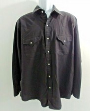 Sheplers Black Snap Down, Long Sleeve Men's Western Shirt Size 17 - 34