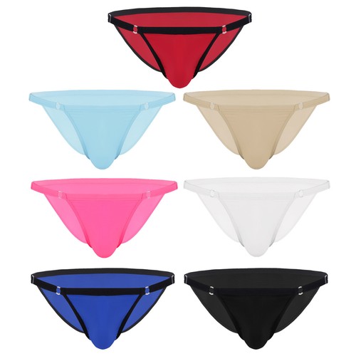 Sexy Men Lingerie Soft Silk String Bikini Brief Low Rise Panties Thong Underwear - Picture 3 of 31