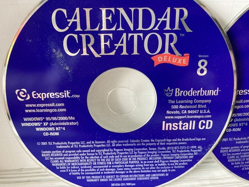 CALENDAR CREATOR DELUXE Version 8 ~ Broderbund CD-Rom Software - Picture 4 of 6