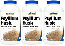 Psyllium Husk 1500mg Per Serving 3X500 Caps Fiber/Non-GMO/Gluten Free Nutricost