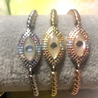 Stainless Steel Evil Eye Pull String Bracelet