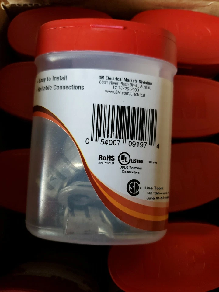 Juego de 100 MC2/0-38RX 3M Scotchlok Anillo Calibre Grande Lengua Cobre No Aislado Foto 3 de 3