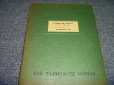 Tannewitz 3600 MH Contour Saw Owner Operator Manual User Guide