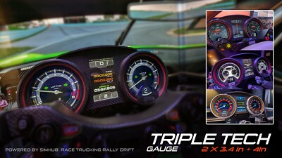 Sim Racing Dashboard DDU | Dual or Triple Screen Gauge Touch Screen | Sim Racing