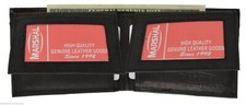 Marshal  BiFold Double Bill 2 ID Window 6 Credit Card Wallet Black Men's Wallet