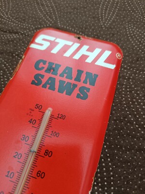 Vintage STIHL Thermometer Tin merchandise Chain Saw Machine