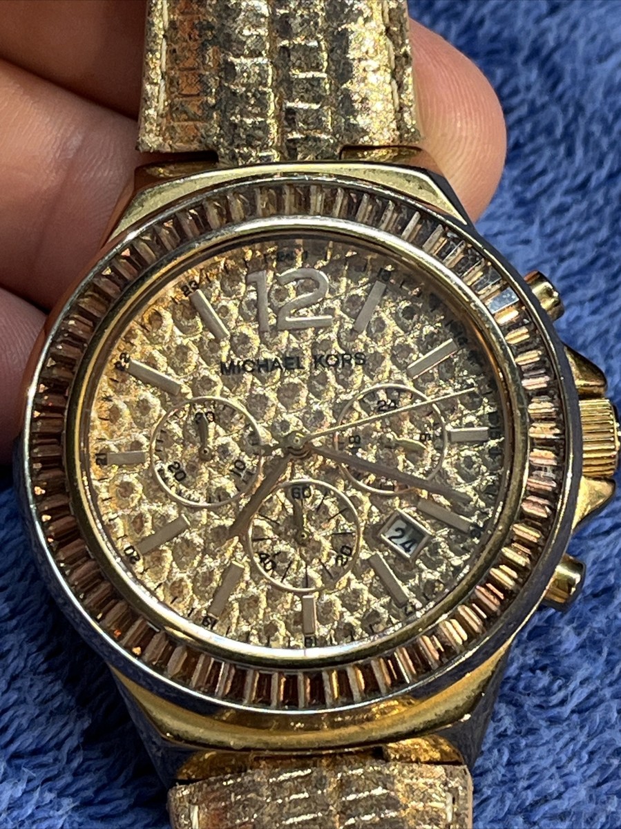 Michael Kors Gramercy Rose Tone Chrono + Crystals Watch Mk – 2305