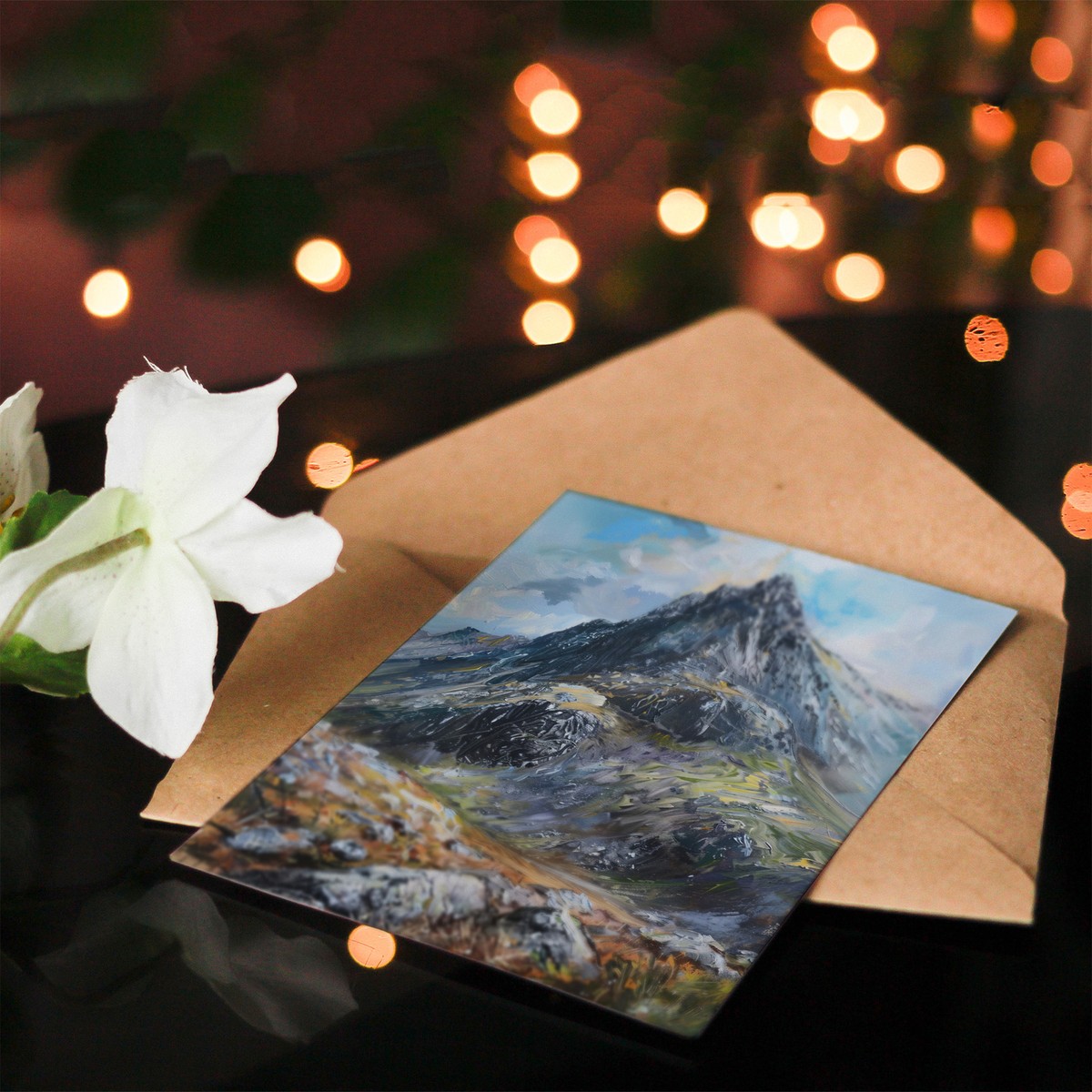 Tryfan North Ridge Mountain Snowdonia Wales Hill Climber Card - View #7