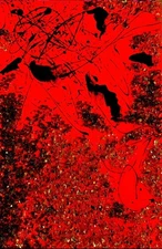 art paintings original red fireglass abstract, expressive black red home decor