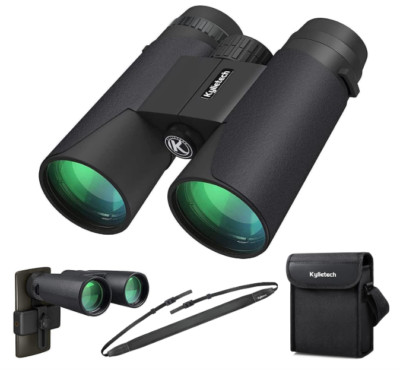 12x42 HD Fernglas   wasserdicht, kompakt, inkl. Tasche & Smartphone-Adapter