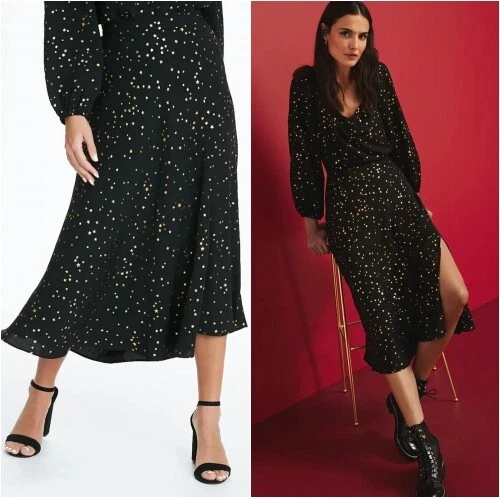 BNWT Matalan Black Star Occasion Party Midi skirt Christmas Co Ord