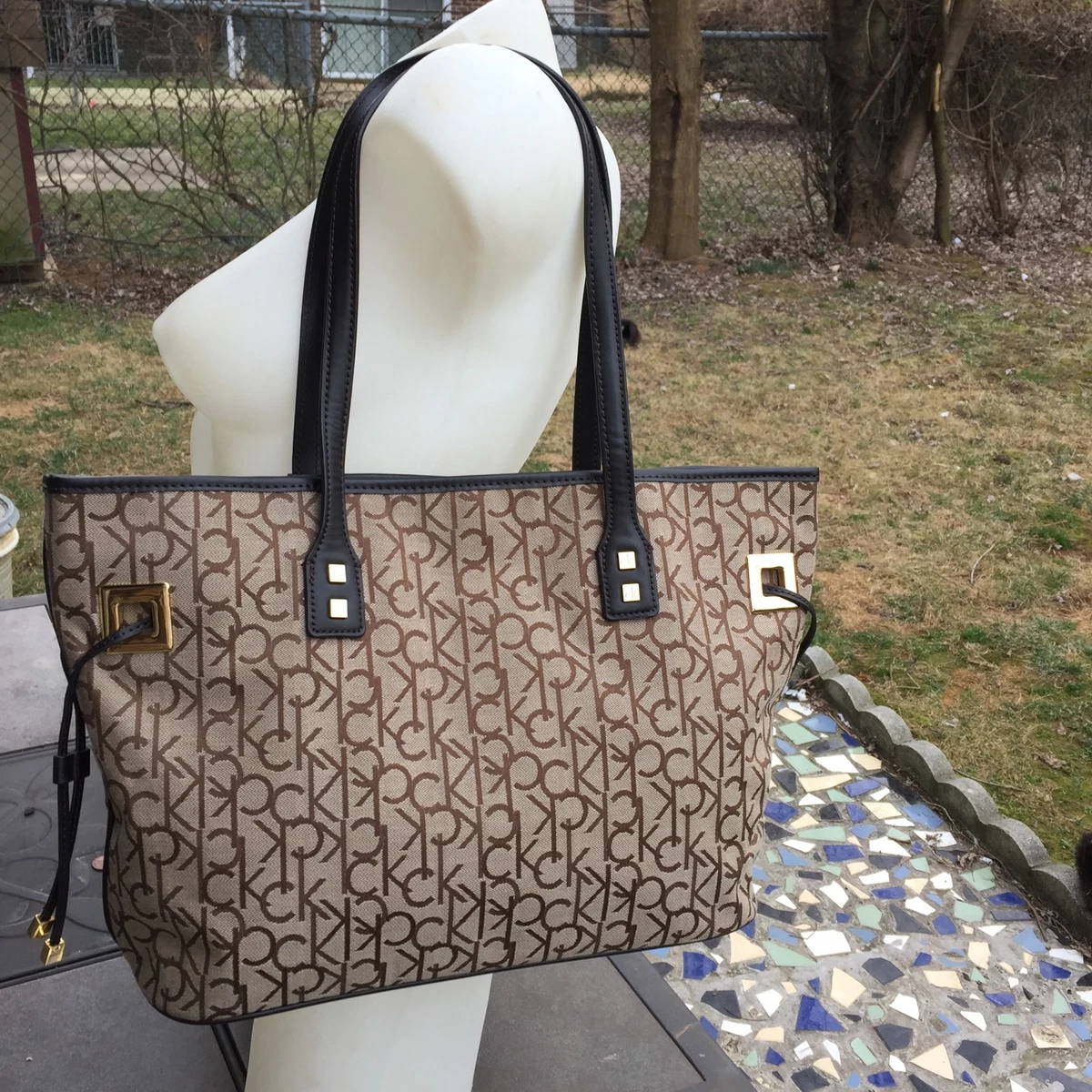 Calvin Klein, Bags, Calvin Klein Brown Leather Tote