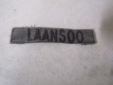 MILITARY PATCH NAME TAPE SEW ON OD GREEN COMBAT USED WITH LAANSOO