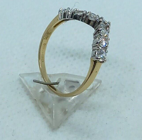14ct Yellow gold DQCZ wishbone Eternity ring size M weight 1.8 grams - Picture 2 of 10
