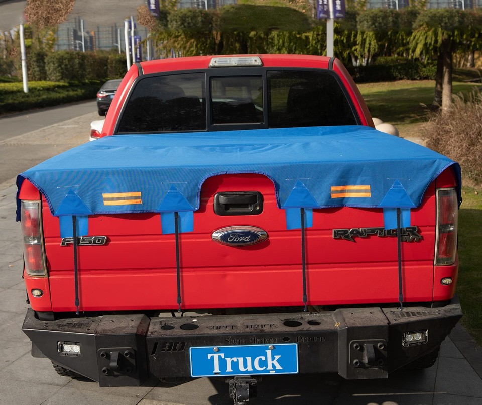 Truck Bed Tarp Cover for Long Bed 8' Box Fit for Ford F150 GMC