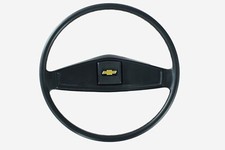 73-77 Chevy C10 Truck Black 16 Original Steering Wheel With Bowtie Horn Button