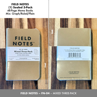 Field Notes Mixed Three-Pack Memo Books (Graph, Ruled, Plain Paper) - FN-04