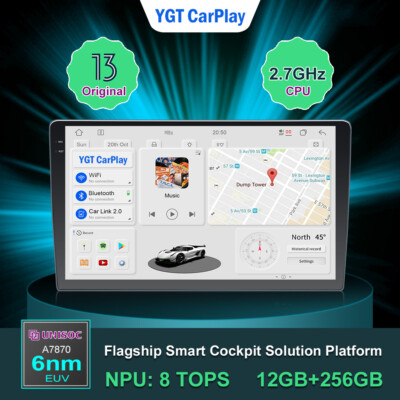 9'' Android 13 Wireless CarPlay GPS Navi Universal Touch Screen Radio 7870 Chip